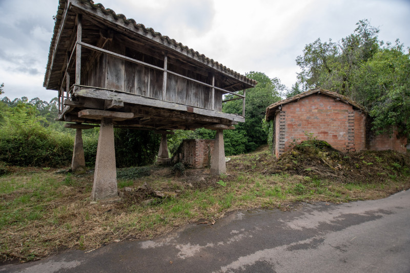 Casa para rehabilitar con cuadra, hórreo  y finca edificable en La Madalena-Villaviciosa