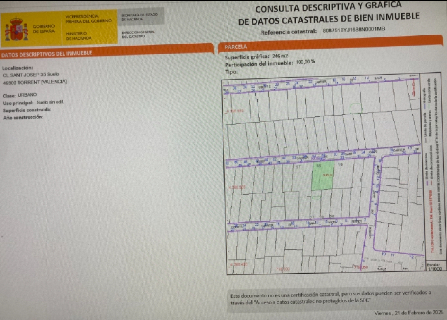 <br />
<b>Deprecated</b>:  Function utf8_encode() is deprecated in <b>/var/www/vhosts/inmobiliariatomasmunoz.com/httpdocs/ficha-inmueble.php</b> on line <b>218</b><br />
Fincas y solares-Venta-Torrent-1654498-Foto-5